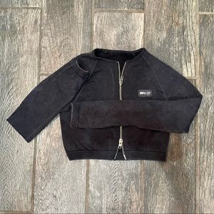 Bo+Tee Seamless Acid Wash Crop, Black (S)